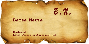 Bacsa Netta névjegykártya